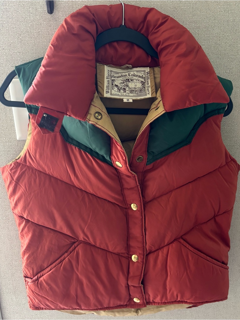 VTG 80s William Barry Brandon Colorado Down Puffer Vest Medium Western Gorpcore